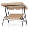 Outdoor 3 Seat Patio Swing with Cushioned Seat and UV Resistant Canopy